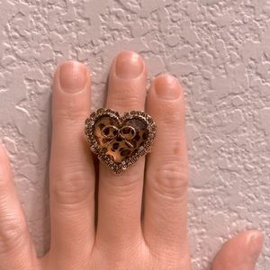 Betsey Johnson Cheetah Heart Gold Ring